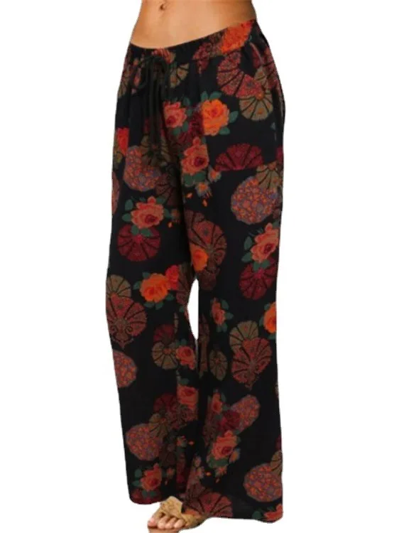 

Женские повседневные брюки с высокой талией и широкими штанинами, летняя коллекция, от китайского производителя, модная женская одежда