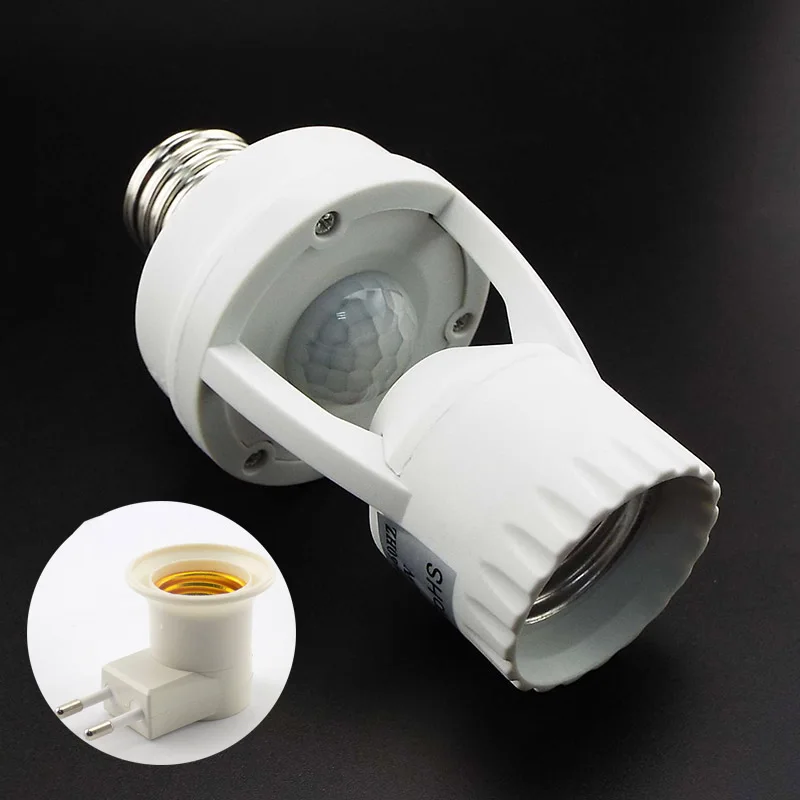 

Infrared Motion Sensor E27 power plug LED Lamp Base Socket Adapter Holder Light Control Switch Bulb 110V-240V PIR Induction