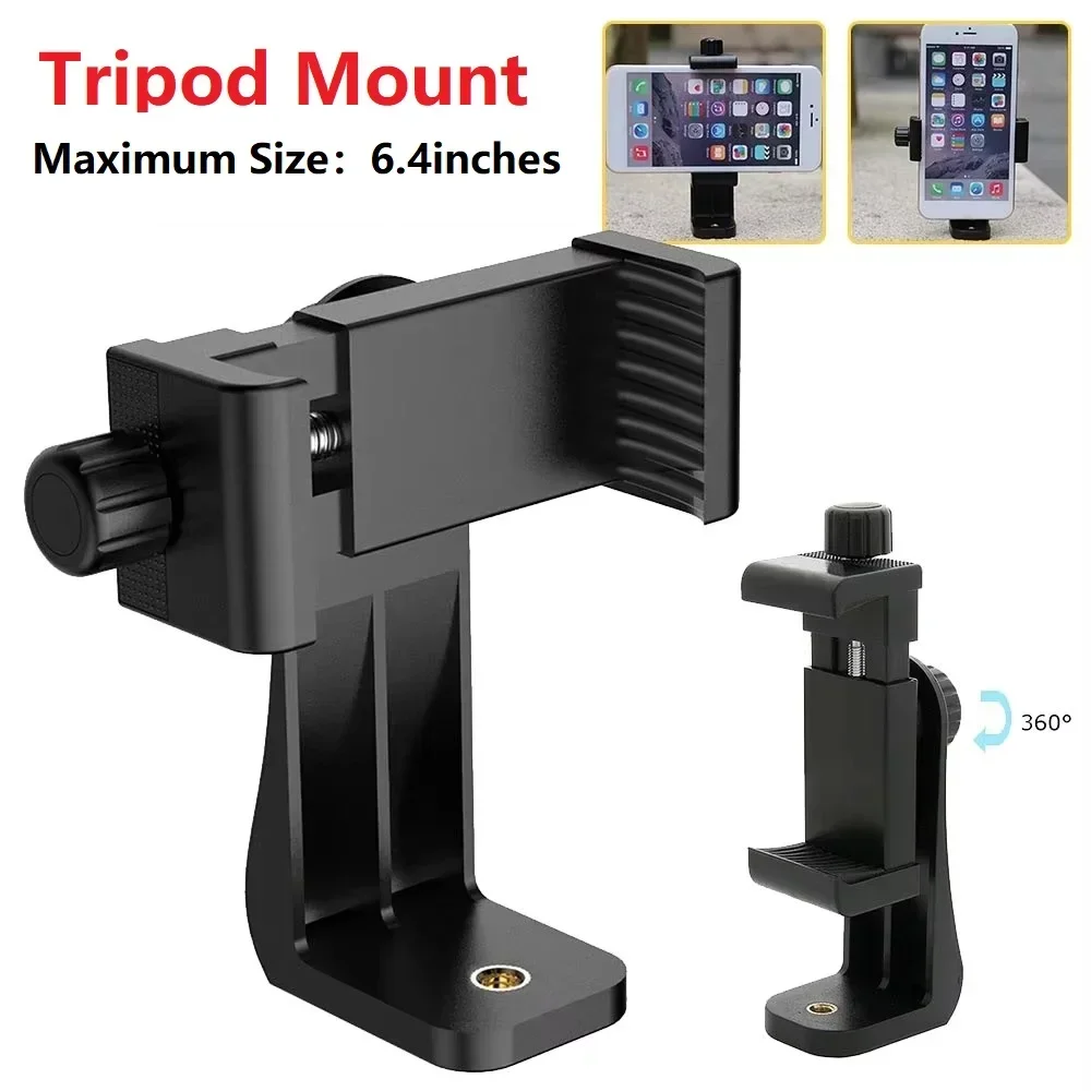 ZLRLMHY Tripod Adapter Universal 360 Degree Mobile Phone Clip Compatible With 1/4 Screw Cellphone Holder Desk For iphone