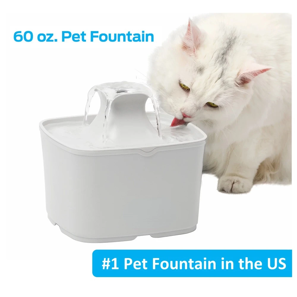 

60 oz. Pet Fountain- Automatic water fountain for cats&mall dogs,fresh, iltered water,promotes hydration,adjustable water flow