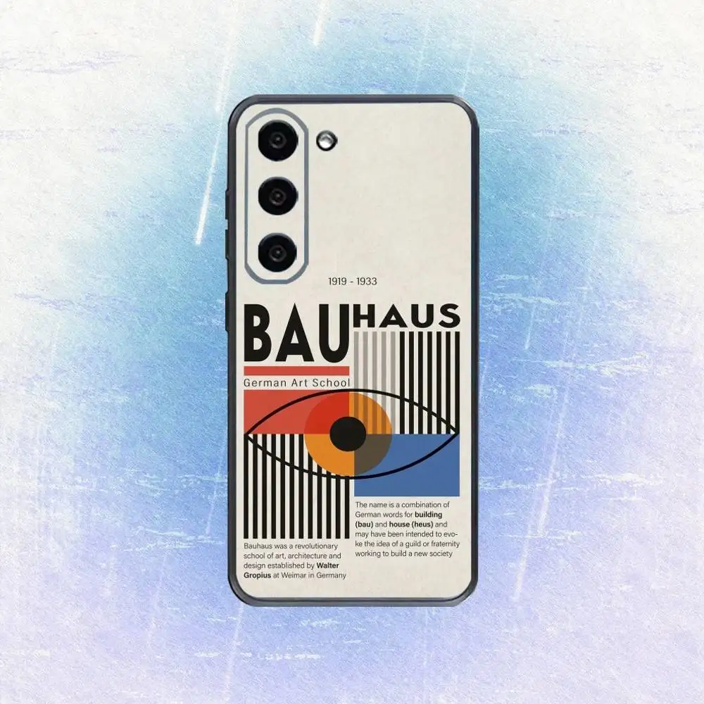 حافظة هاتف G-Geometric Bauhaus Art لهاتف سامسونج جالاكسي A73، A72، A71، A70، A53، A52، A51، غطاء أسود ناعم آخر #5