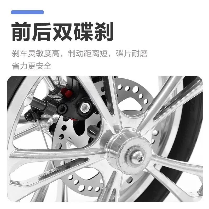 Philip Brand Four Wheel Bicycle with Backrest Portable Tricycle for Elderly Adults Commuting Home Delivery Transportation