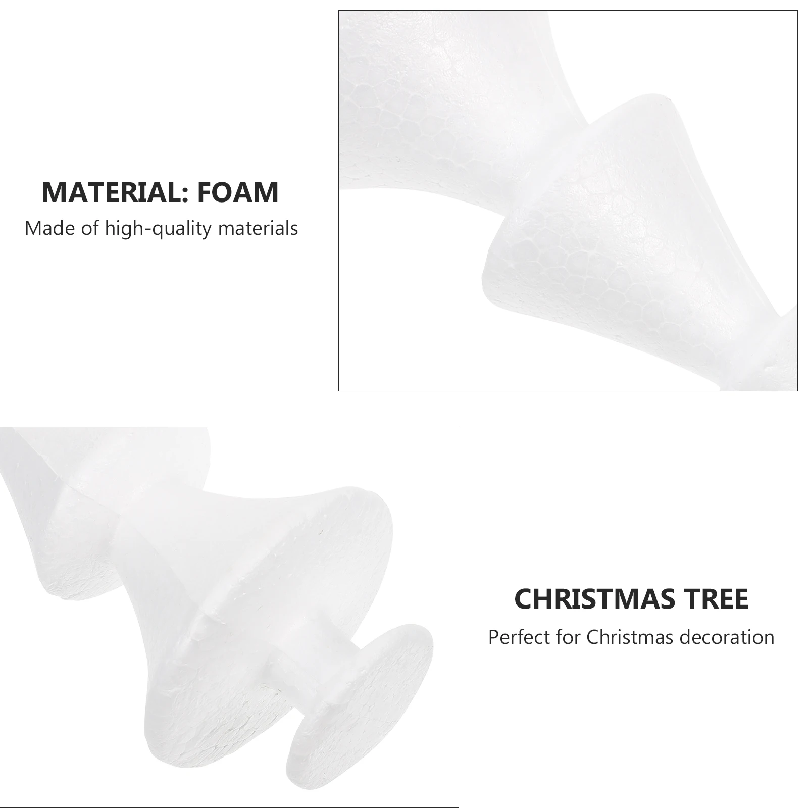 

2 pcs Foam Christmas Tree Decor Diy Xmas Ornament Festive Desktop Decor Handmade Tree Shape Unfinished Craft Material For