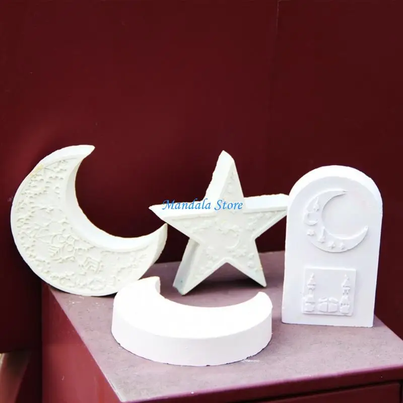 

U2JC Arched Door Silicone Molds Star Moon Silicone Molds Soap Silicone Molds for Candle Soap Home Decoration