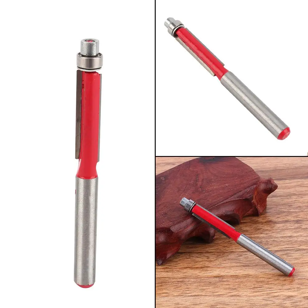 Durable 14 Inch Dual Flute Straight Shank Trim Router Flush Trim Cutter Bit Tool for Woodworking Projects