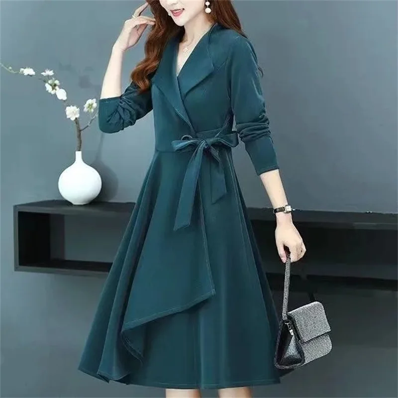 

Windbreaker Women Mid length 2024 Spring and Autumn New Loose Fashionable Korean Version Over Knee Dress Popular Coat Thin Style