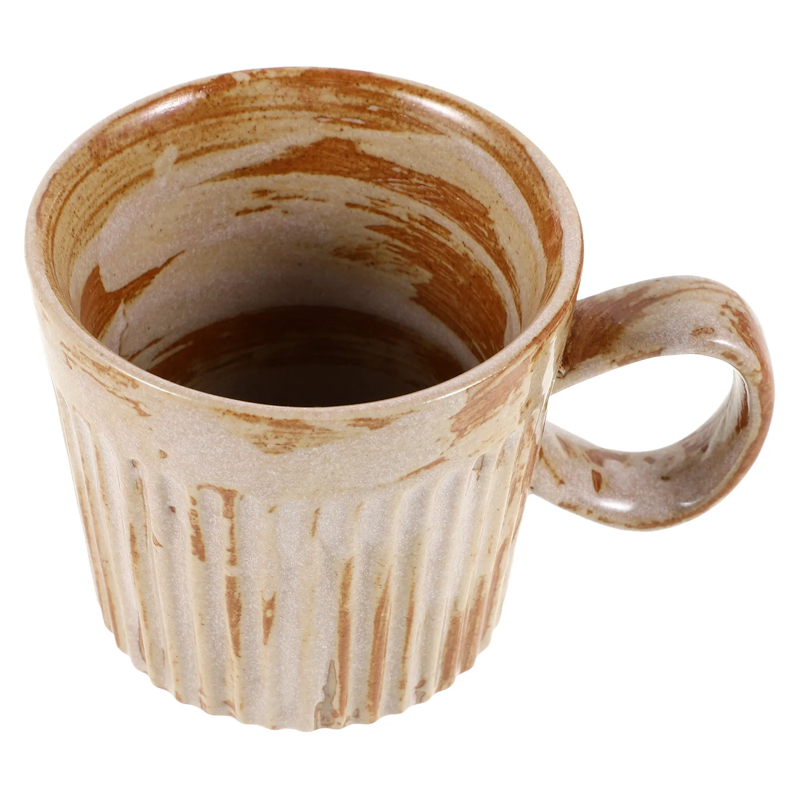 

Vintage Ceramic Coffee Cup Large Capacity Retro Rough Pottery Design Microwave Safe Tea Mug Home Office Use Mini Tea Cups