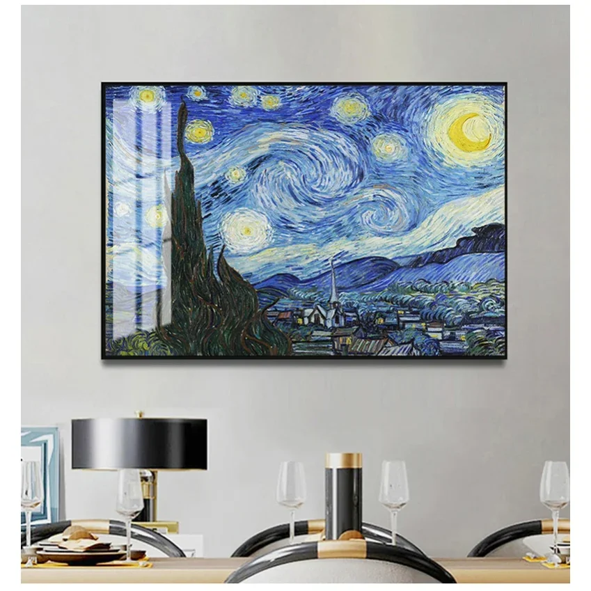 Oil Painting Home Wall Decor Starry Night by Vincent Van Gogh Famous Artist Art Print Wall Picture Canvas