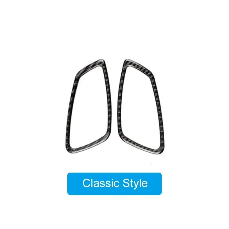 ل BMW E92 E93 3 سلسلة 2005-12 2 قطعة ألياف الكربون اثنين باب السيارة الداخلية غطاء مقبض الشارات تقليم الباب السلطانية ملصقات اكسسوارات