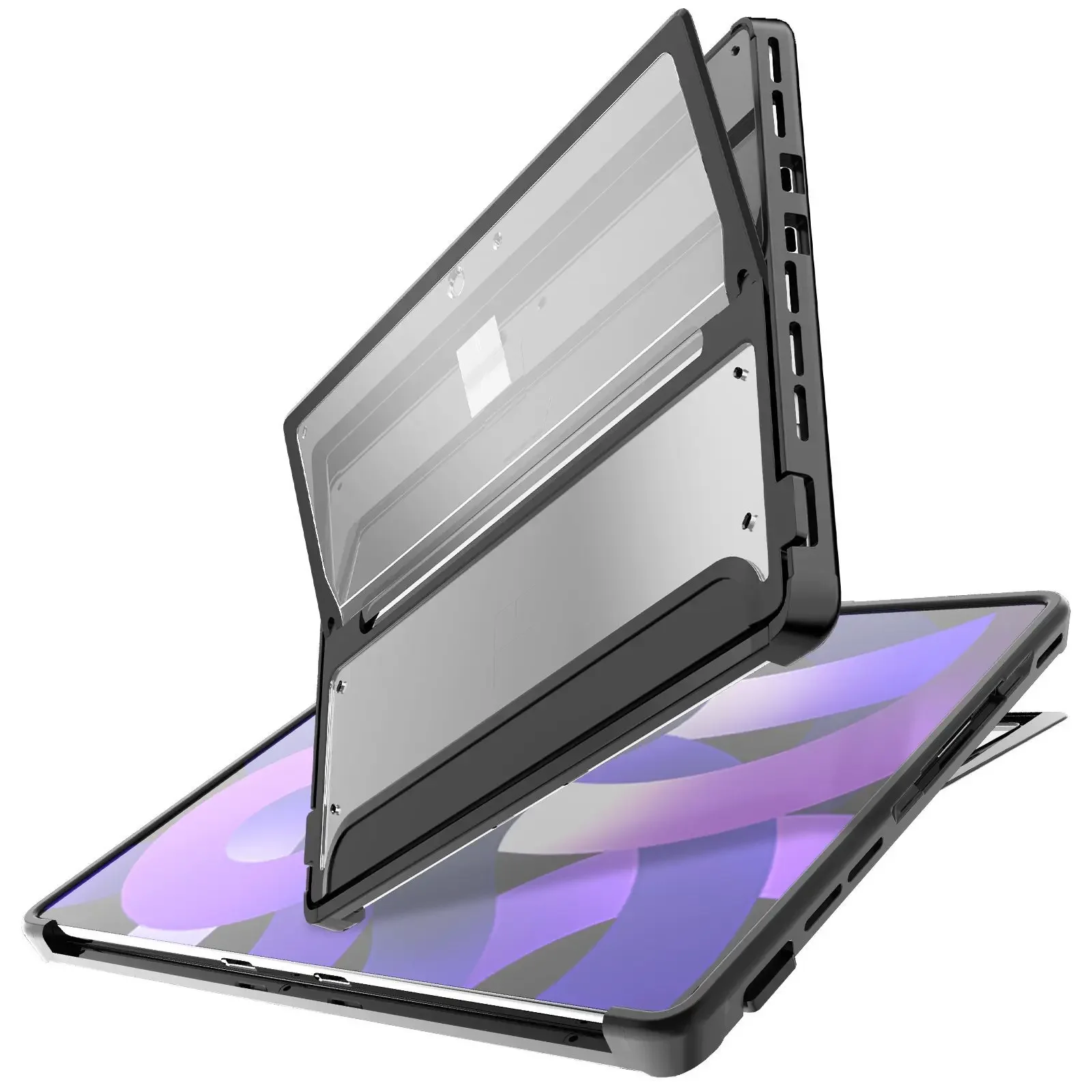 Twarde etui na 13 "Microsoft Surface Pro 9/Pro 9 5G 2022 odporne na wstrząsy, wytrzymałe etui z przezroczystym tyłem PC kompatybilne z klawiaturą typu Cover