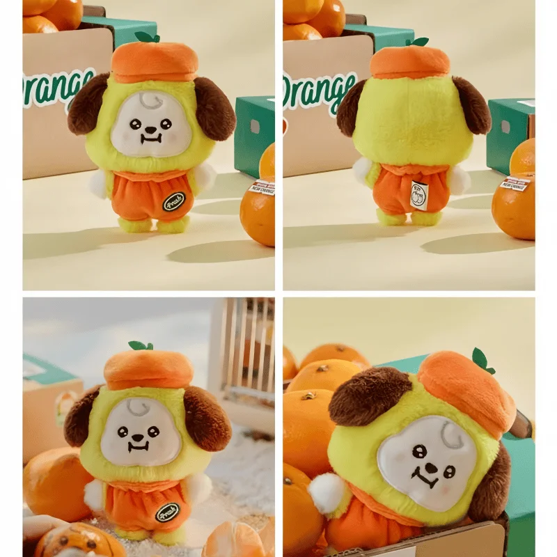 Nouveau BT21 13 cm Orange série jouets en peluche Anime dessin animé en peluche porte-clés sac à dos pendentif BTS périphériques animaux en peluche poupée cadeau