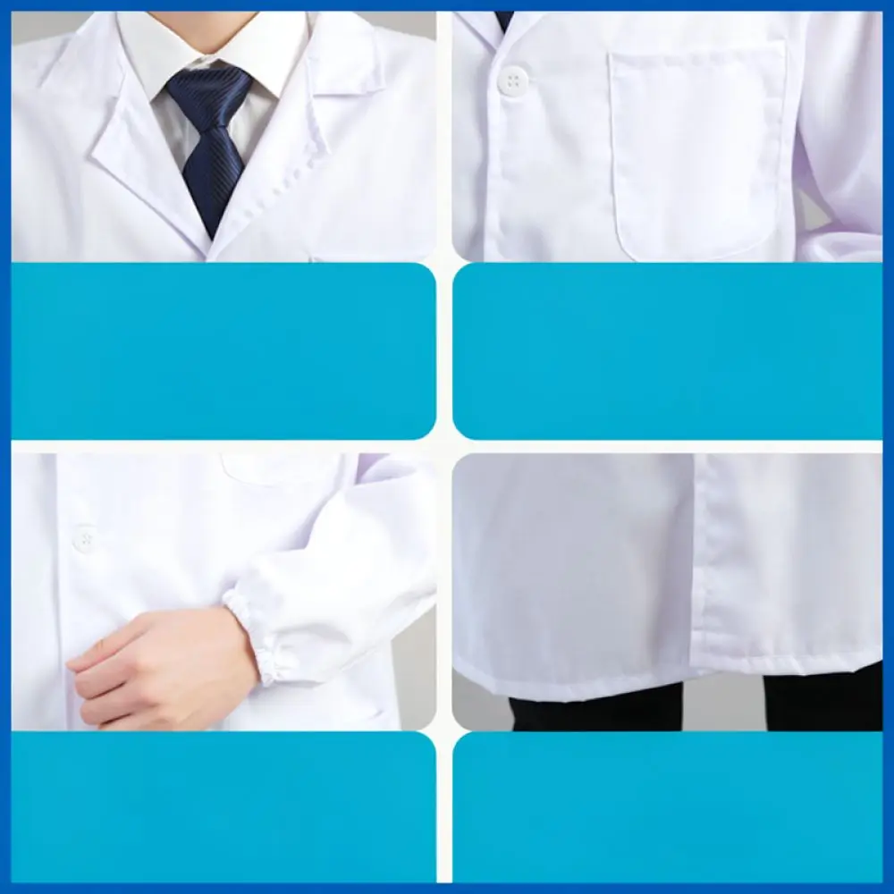 Professional Medical Workwear Unisex Lab Coat For Doctor Nurse Hospital Uniforms Long Short Sleeve Science Research Wear