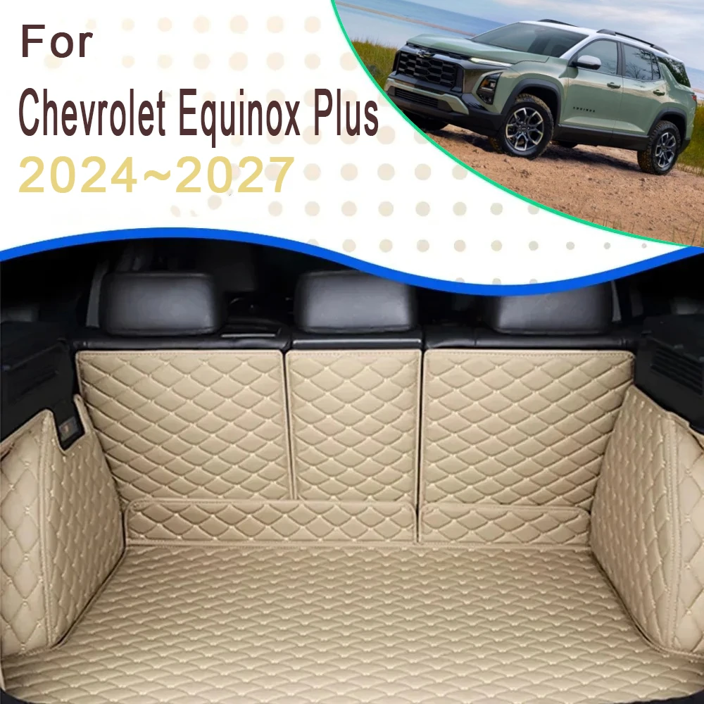 

Car Rear Trunk Mat For Chevrolet Equinox Plus MK4 2025 2026 2027 Leather Fully Surrounded Mat Tray Carpet Accessorie Interior