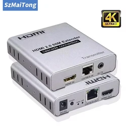 Przedłużacz HDMI 4K 60HZ przez kabel Ethernet Cat6/7 RJ45 do złącza kaskadowego 60M HDMI 2.0 Obsługa HDR YUV 4:4 HDCP2.2