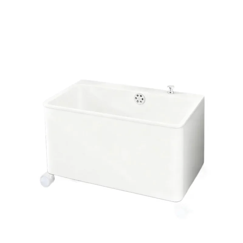 Household washing mop basin with wheel automatic drainage large plastic mop bucket sink