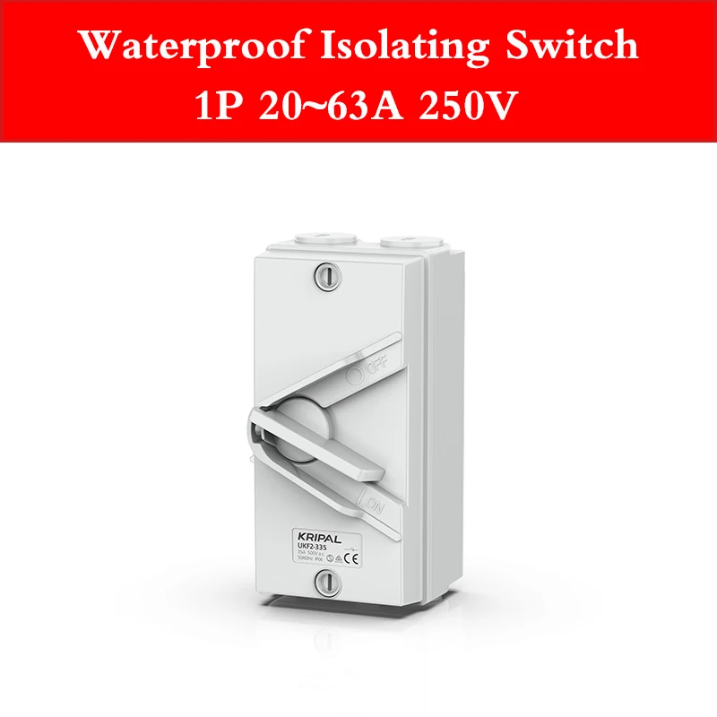 IP66 1P 2P 3P 4 poli 20A 35A 63Amp interruttore di isolamento resistente alle intemperie interruttore esterno manopola interruttore a levetta Swicth