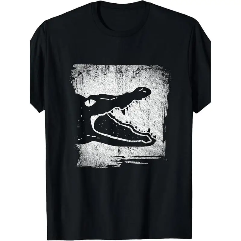 

Vintage Alligator T-shirt Men Women Unisex Casual Short Sleeve Graphic Tee Retro Grunge Style Crocodile Print Top