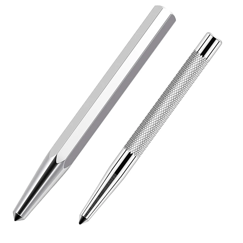 Punzone centrale in metallo temprato CR-V Punto in acciaio Punto centrale per posizionamento del metallo Punta da trapano Localizzatore di fori Punzonatrice Utensili manuali