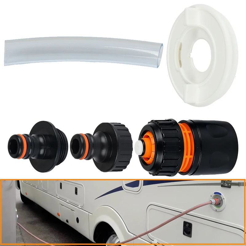 

1 комплект, муфта для шланга для автофургона + адаптер 3-контактный + версия ECO, крышка резервуара для воды, адаптер для наполнения для автодома, каравана, аксессуары