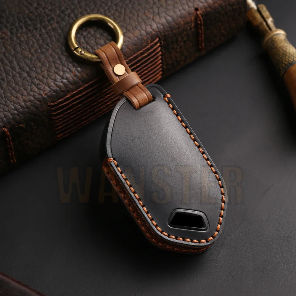 3/4/5/6/7/8/9 Bottons Leather Car Key Fob Case Cover for 2024 Kia Picanto Sorento MQ4 Carnival KA4 Morning K5 Carens Accessories