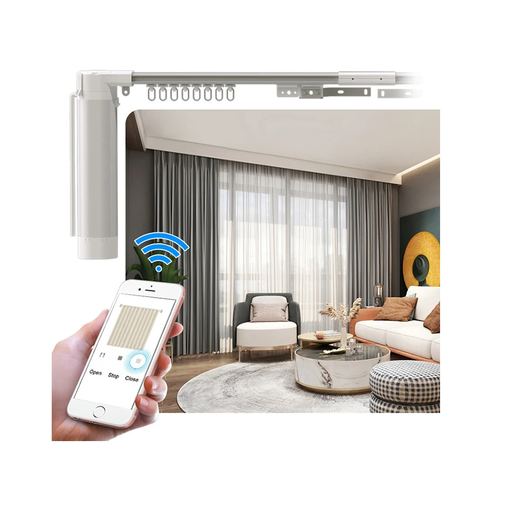 

New Design Motorized Windows Curtains Motor Wifi Control Electric Curtain Motor Tuya Smart Wifi Curtain Motor System