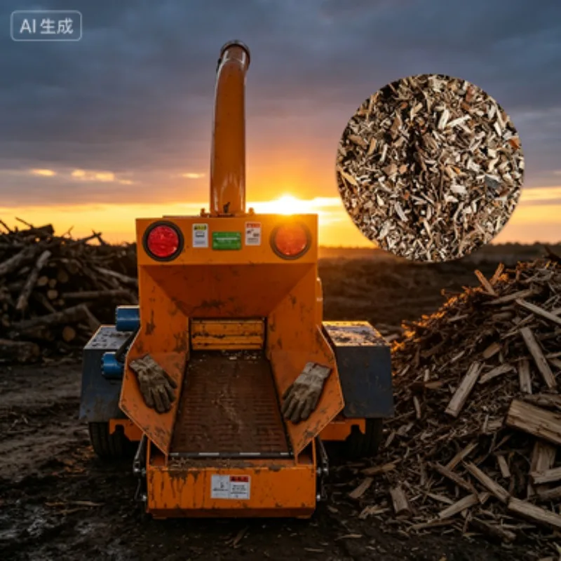 Compact WC-8 Wood Chipper | PTO Gearbox Driven 3 Point Hitch for Mini Tractors & Home Use Garden Waste