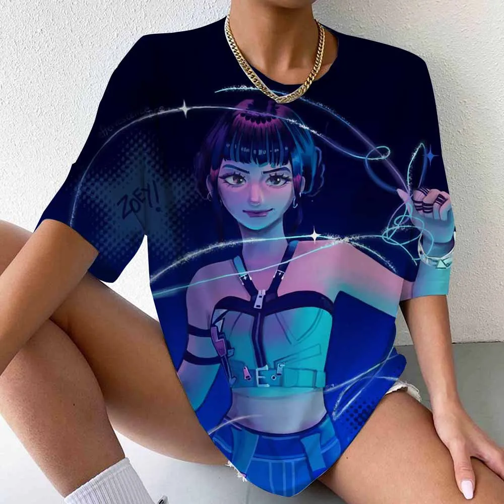 Anime k-pop chasseurs de démons T-Shirts hauts Tie-dye hommes femmes vêtements col rond à manches courtes T-shirt Style de rue T-shirts