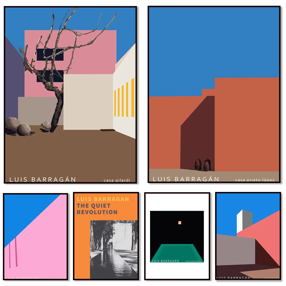 Póster de Luis Barragán, Cuadra San Cristóbal, Diseño Geométrico Abstracto, Arquitectura Minimalista, Póster de Arte para Pared