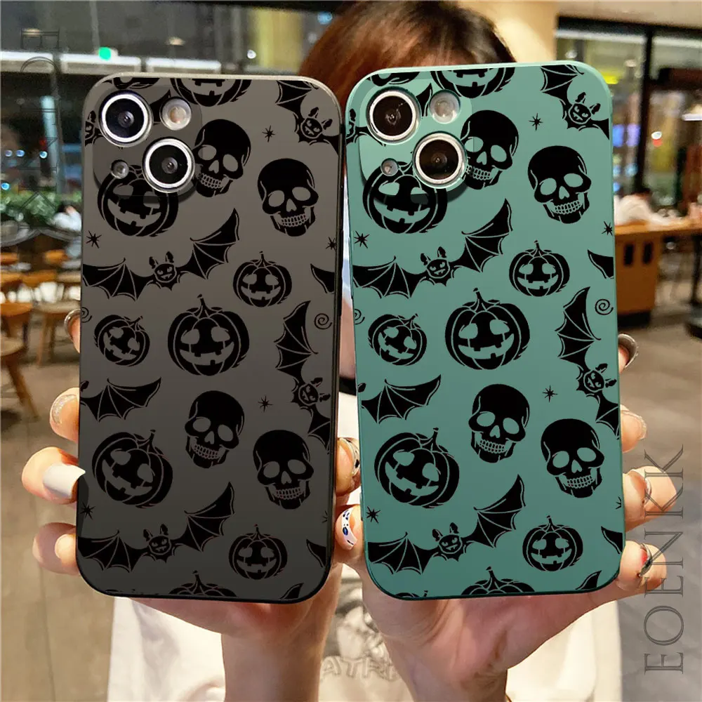Halloween jack-o-lantern caso de telefone para xiaomi redmi nota 8 9 10 11 12 13 pro plus redmi 10 12 13c 5g lente proteção caso macio