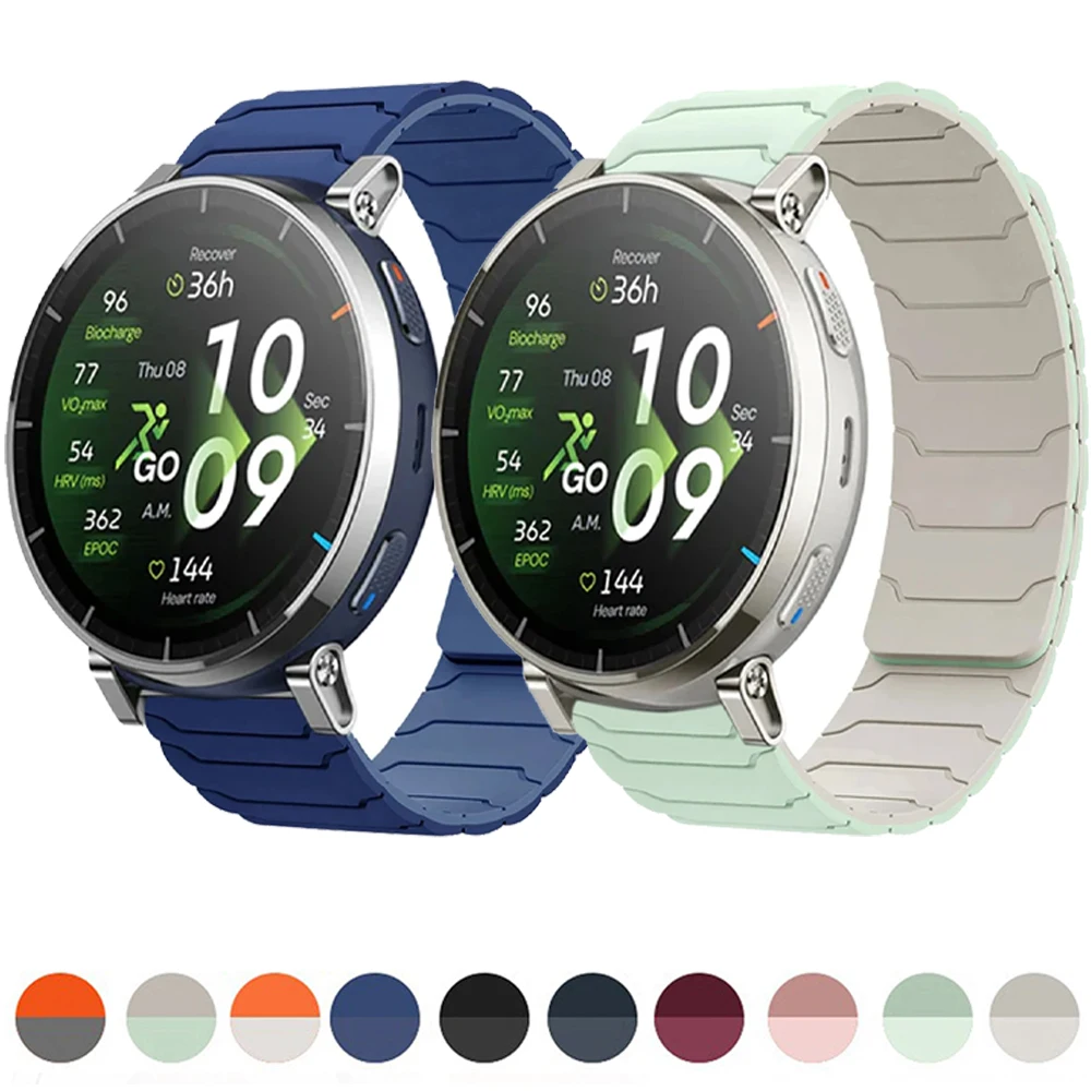 22mm 20mm Magnetisches Silikonarmband für Amazfit Balance 2/Active 3 2/Max Modisches Armband Correa für Amazfit GTR/GTS/Helio/Bip 6
