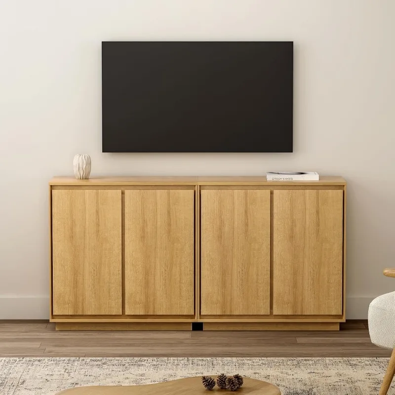 home.Шкаф для хранения буфеты, шкаф с акцентом на сервант с регулируемыми полками и дизайном без рук, современная Credenza, консольный столик