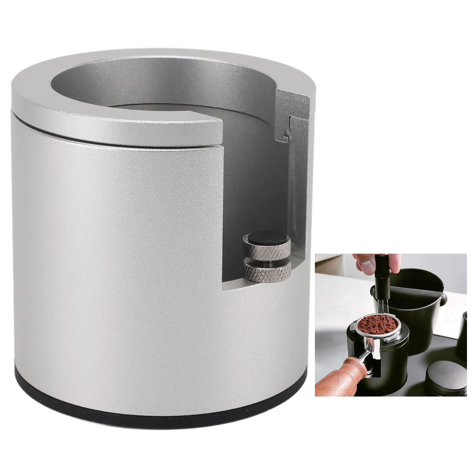 

Portafilter Holder Tamping Station Base Aluminium Alloy Multi Purpose Adjustable Height Tamping Station Base for 51mm 53mm 58mm