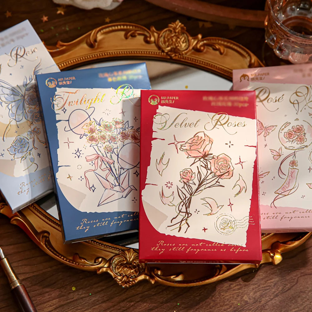 

Retro postcards, Rose Heart Series, High Beauty Wishing Rose Theme Student Reading Decoration Writing Cards