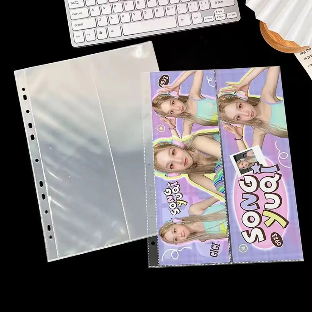 Binder Refill Clear Photo Album Pages 11-Hole A4 Photocards Sleeves Multi-Pockets Album Refill Pages