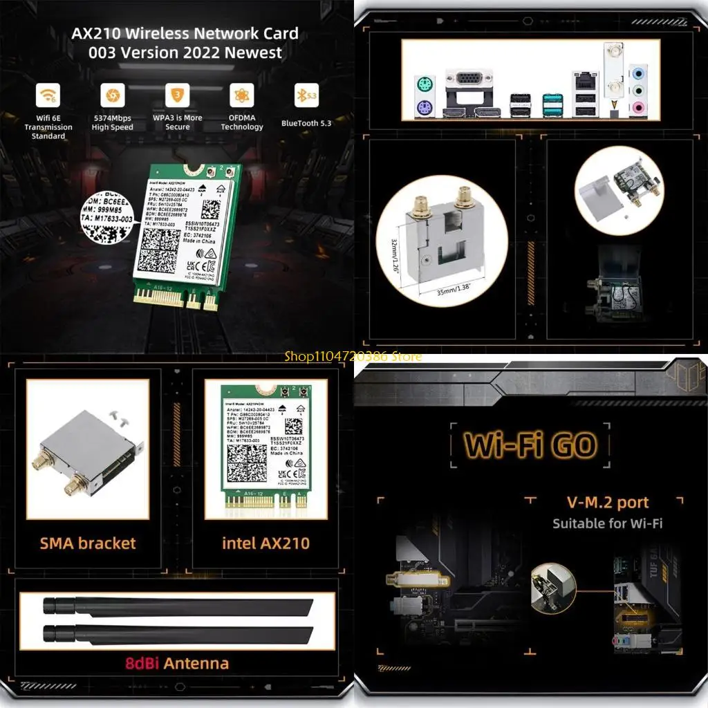 

K0EA WiFi 6E AX210NGW Mini PCI-E Wi-Fi-карта Bluetooth-совместимый беспроводной адаптер 5.2