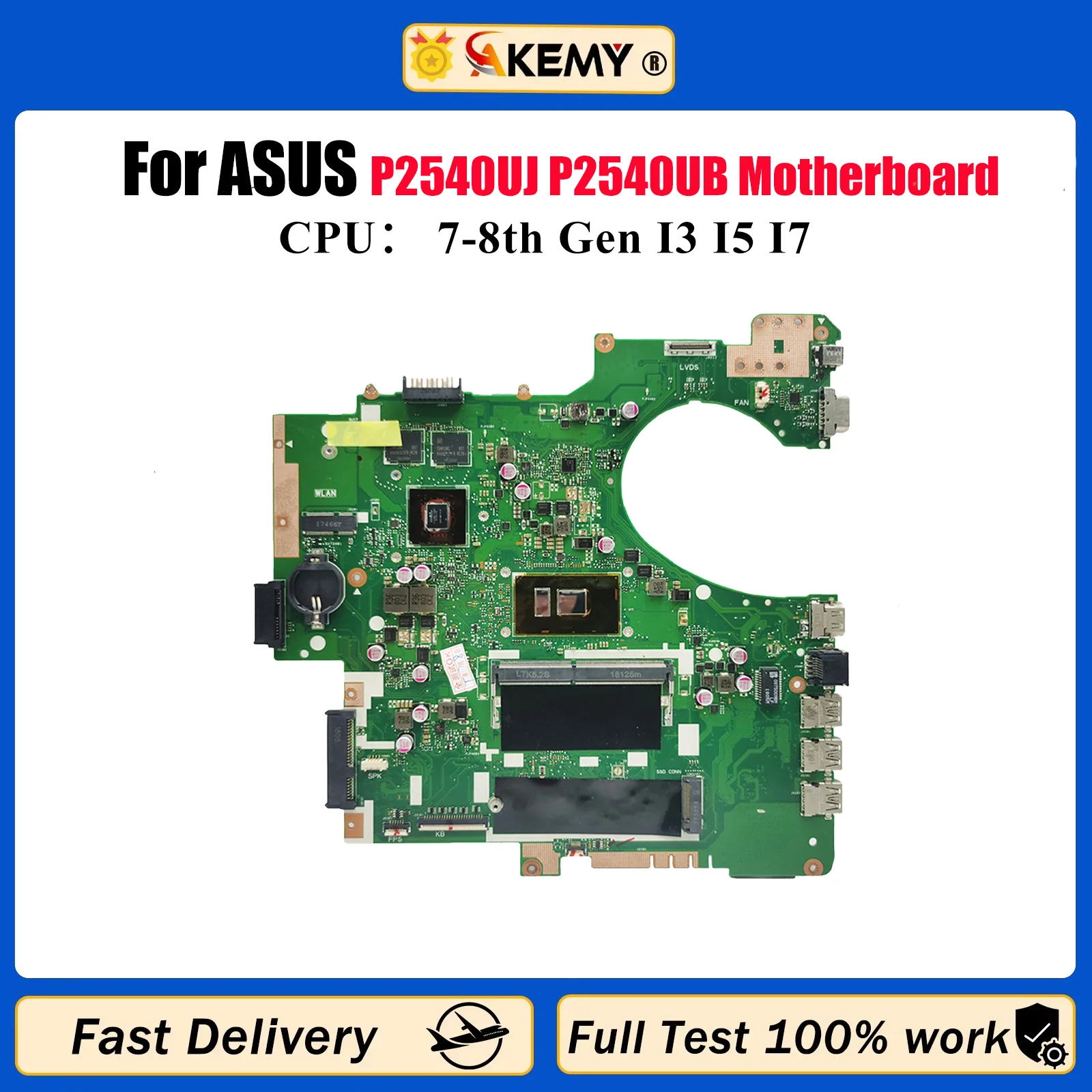 

P2540UB Материнская плата для ноутбука ASUS ProArt P2540U P2540UJ P2540UB Материнская плата для ноутбука с процессором I3 I5 I7 100% тестирование ОК быстрая доставка