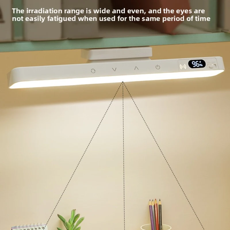 

Магнитная вращающаяся настольная лампа ShinyYing, перезаряжаемая светодиодная лампа для учебы с пультом ДУ, 5 цветовых температур и уровней яркости, с индикатором заряда батареи