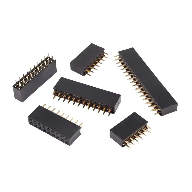 10PCS 2.54mm Double Row Straight Female 2-40P Pin 2x2/3/4/5/6/7/8/9/10/12/14/16/18/20/25/30/40Pin Header Socket Connector