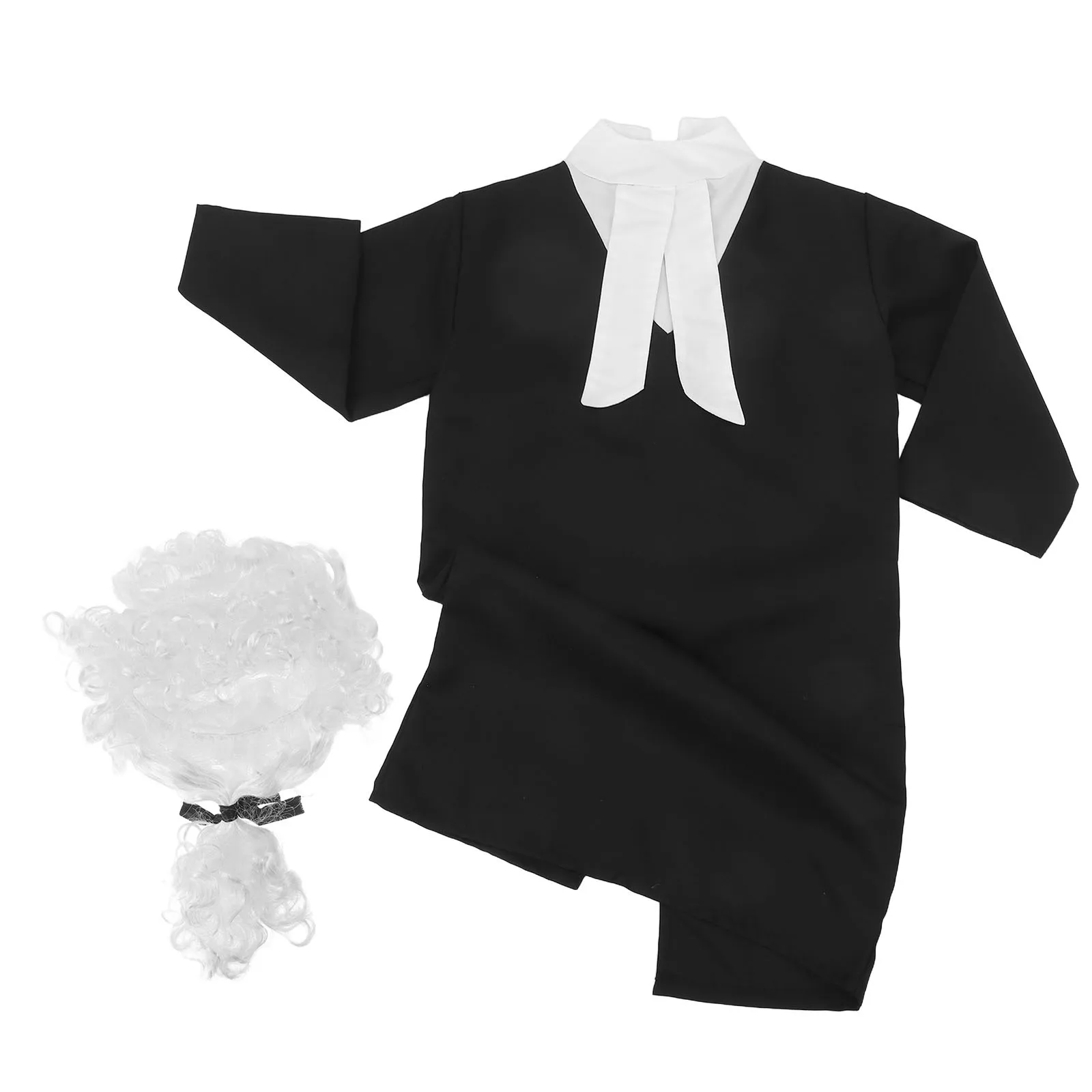 

1 set Lawyer Suit 110 Cm Realistic Halloween Judge Costume For Role Play Party School Performance Graduation Gown Dress Up