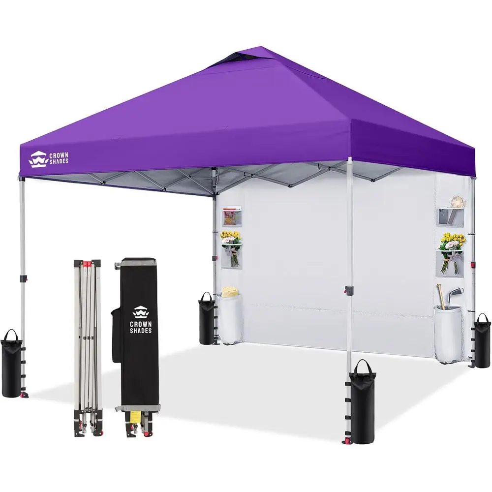 

10x10 Outdoor Shade Tent with Sidewalls, Easy Setup Sun Shelter for Camping and Beach