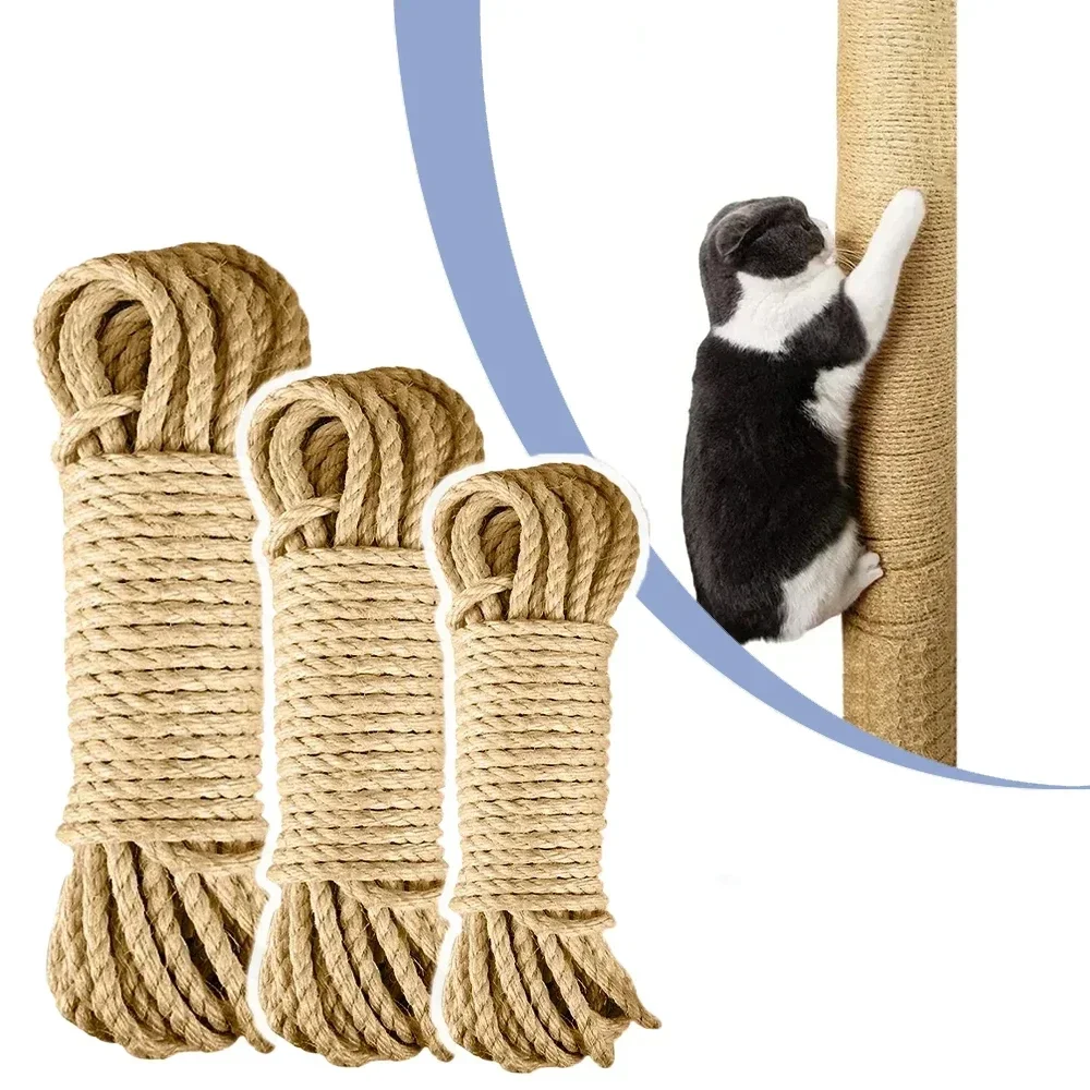 50m/164ft Natural Sisal Rope Cat Scratcher Rope Tree Scratching DIY Toy Paw Claw Furniture Protector Scratching Post