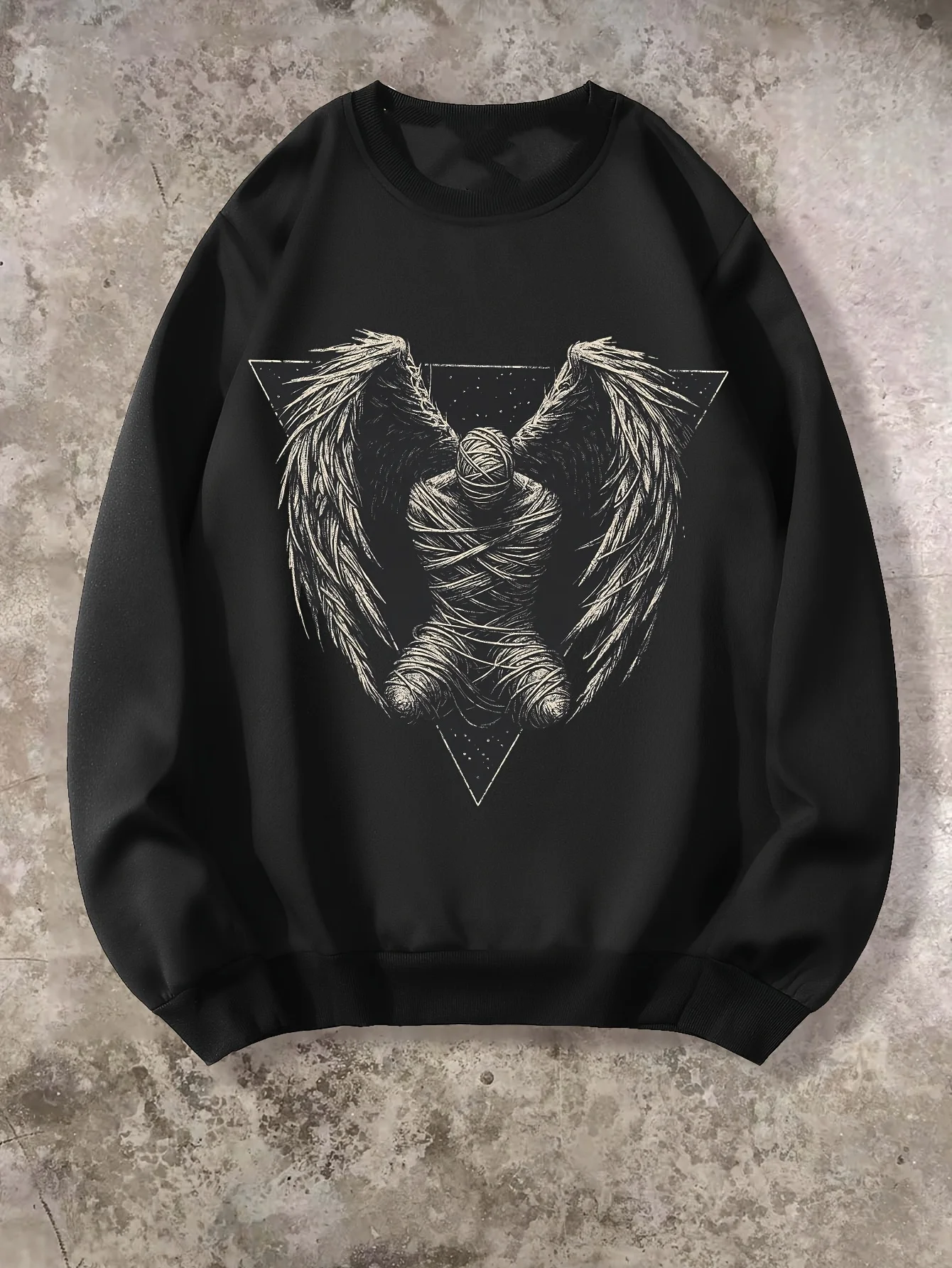 

Gothic Bandage Angel Pattern Print Autumn and Winter Men's and Women's Long Sleeved Sportswear Sweatshirt Casual Loose Outdoor
