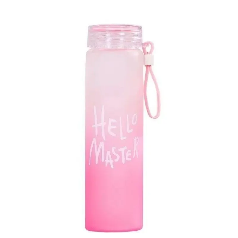 Sports Water Bottle Gradient Color Motivational Bottle with Time Marker Leak-proof Cup Gym Outdoor Drinkware