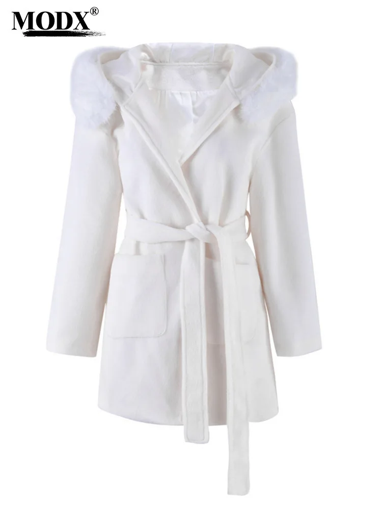 

[MODX] 2024 Autumn/Winter New Style Commuting Style High End, Niche Loose And Lazy Style White Fur Collar Jacket