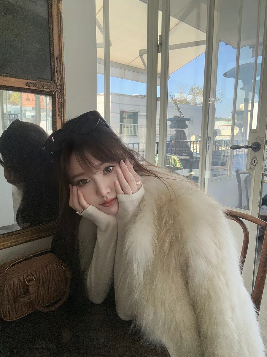 BFFUR New Design Fashion Real Fur Coat Short Style Women Winter Real Fox Fur Coats Ladies Warm Socialite Style Outerwear
