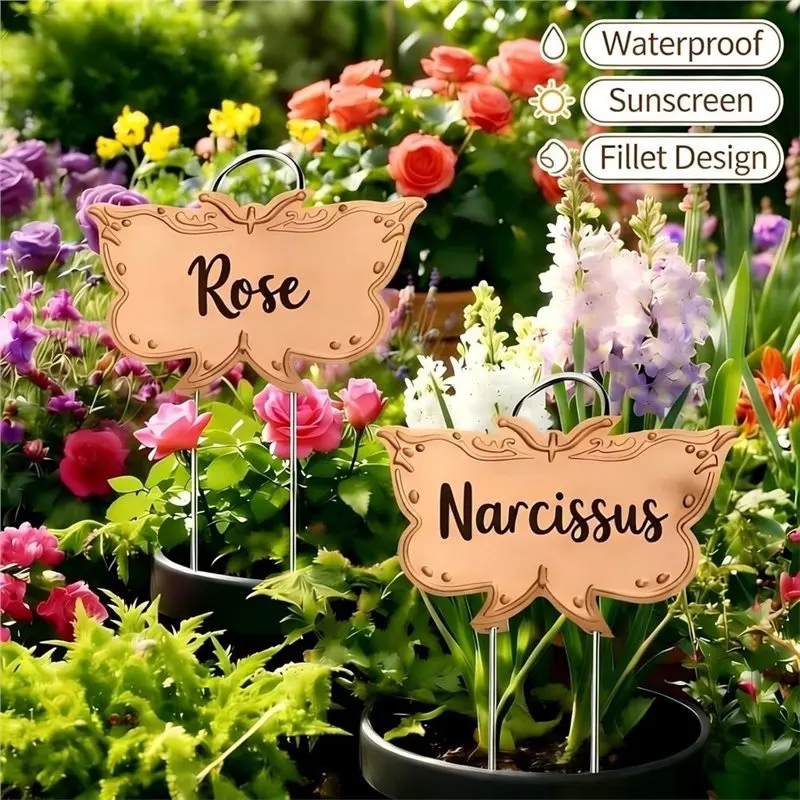 B97A-Rose Gold Metal Plant Labels 30 Pcs Outdoor Waterproof Garden Seed Stakes Tags For Flowers Fruits And Vegetables view 4