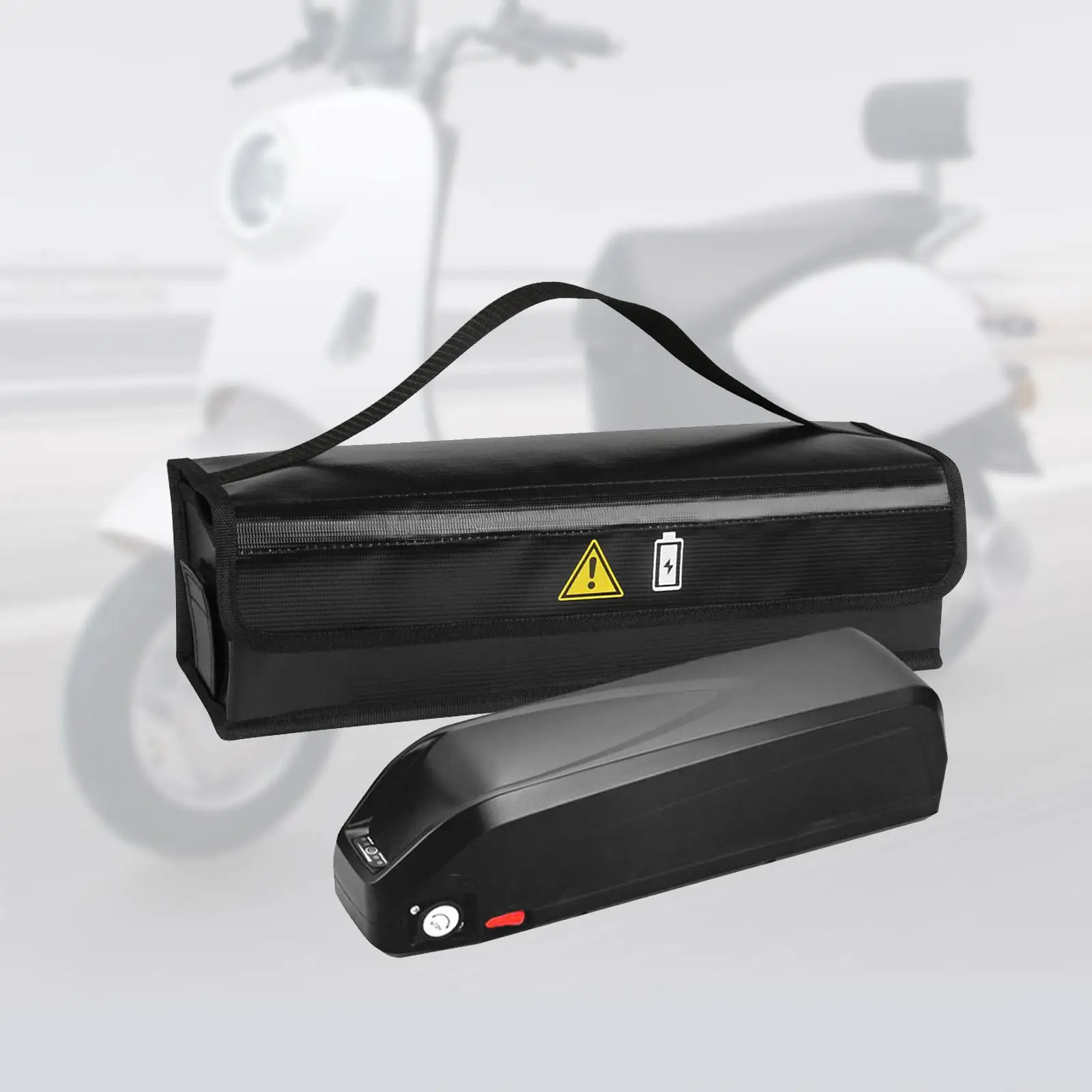 Electric Bike Battery Bag Sack Explosionproof Zipper Closure with Top Handle