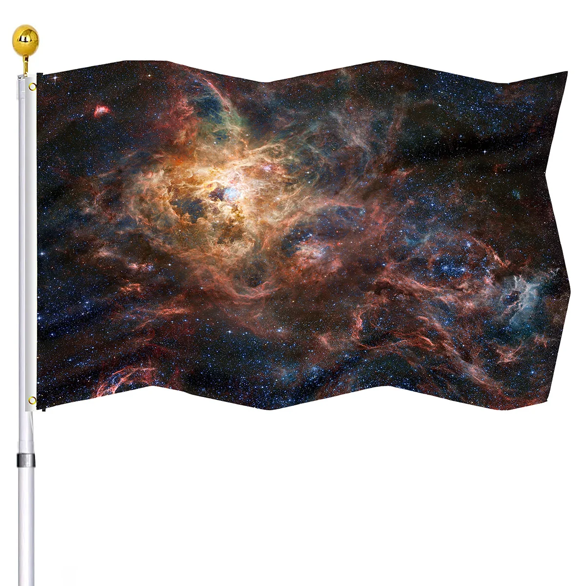 Galaxy Flag Planet Universe Starry Sky Flags Cosmic Outer Space Flags with Brass Grommets Psychedelic Red Nebula Home Decoration