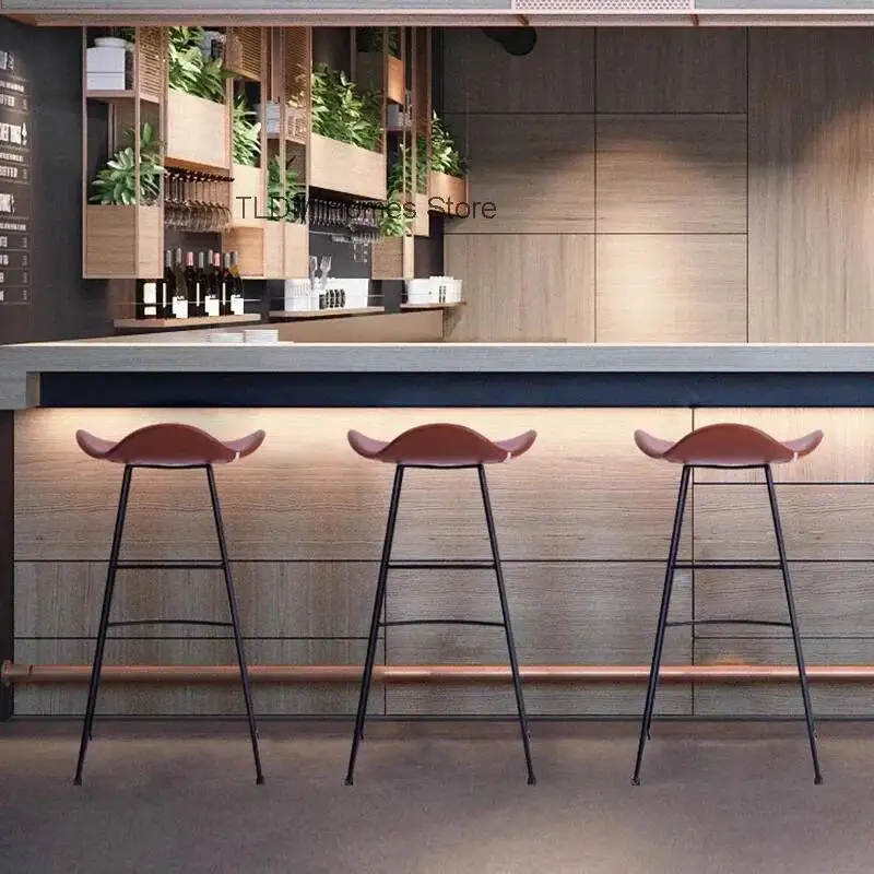 

Plastic Minimalist Bar Stools High Modern Restaurant Bedroom Bar Chairs Hairdressing Reception Desks Cadeira Home Furniture