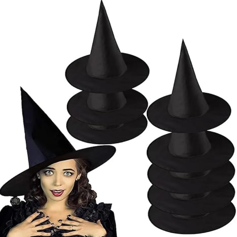 Halloween-Dekoration, Hexenhüte, Zaubererhut aus schwarzem Oxford-Stoff, Zauberermütze, Kostüme für Kinder und Erwachsene, Requisiten, Halloween-Party-Dekoration – Detail 1